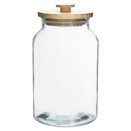 Glass Jar With Wooden Lid - M