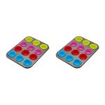 Non-stick 12 cup baking Tray | Multicoloured Silicone Cupcake liners | 2 pk