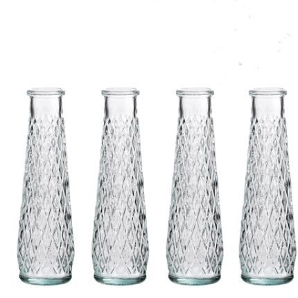 Mini Vintage Decorative Glass Vase - Set Of 4