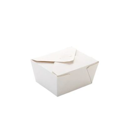 Disposable Recycle Food Paper Lunch Box No 1 - White - 50 Pack