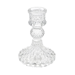 Diamond Clear Glass Candle Holders - 4 Pack