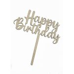 Love & Sparkles Wooden Happy Birthday Cake Topper