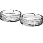 Set of 2 - Round Glass Ashtrays 10cm