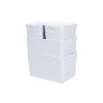 Multi-Purpose Storage Box with White Lid Combo - White