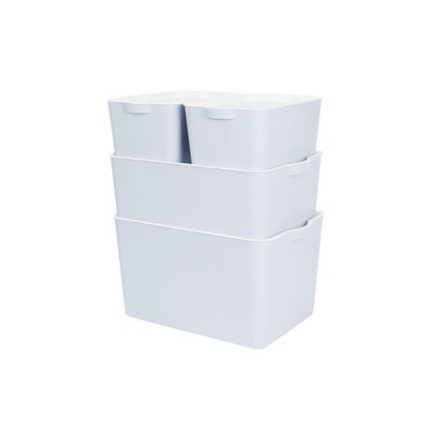 Multi-Purpose Storage Box with White Lid Combo - White