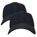 6 Panel Sports Cap - 2 Pack - Black, White