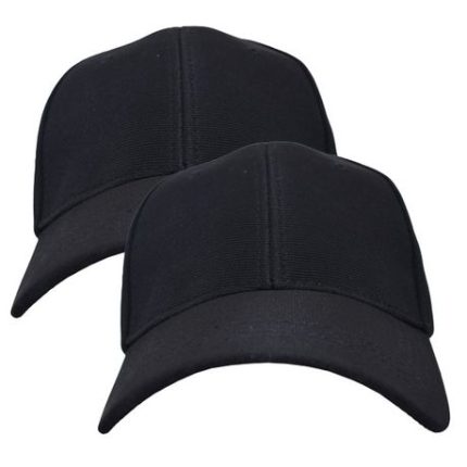 6 Panel Sports Cap - 2 Pack - Black, White