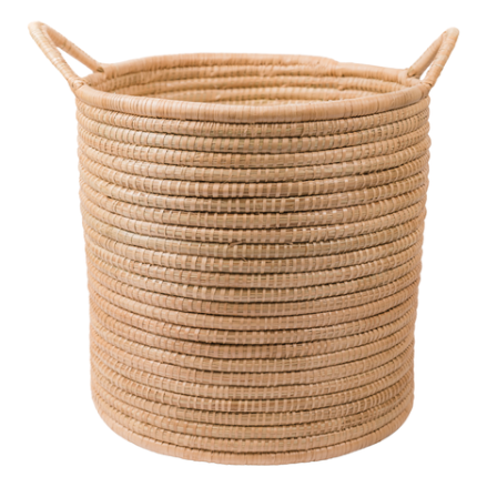 Handmade Natural Planter Baskets With Handles - M