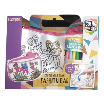 Colour your own Fashion Bag with Fabric markers - Gold