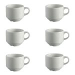 6 Piece Cup 200ML Stack Blanco Continental China