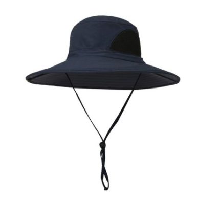 Camping Outdoor Quick Drying Sun Neck Protection Cap Hat Round - Grey