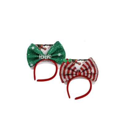 Christmas head band with bow tie- 2pack