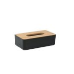 Bamboo Tissue Box With Lid - White
