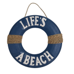 Wood Buoy - Life`s a Beach - 30cm - Blue