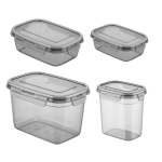 Airtight Clip-Seal Plastic Food Storage Containers - Set of 4