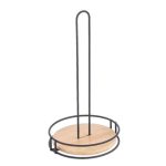 Stainless Steel Paper Towel Holder with Bamboo Base