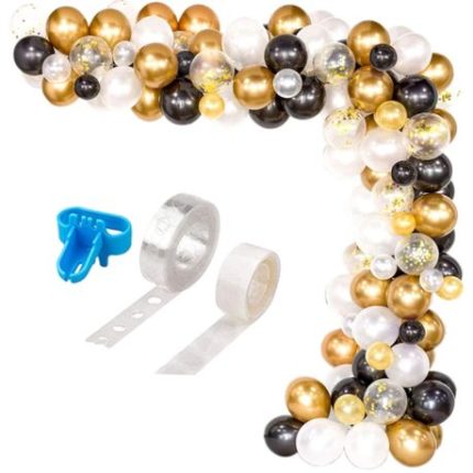 Balloon Arch Kit for Party Decor 103 Pieces - Black Gold
