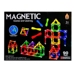 Coulourful Magnetic Building Sticks 90 Piece