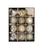 Mixed Choice Gold Christmas Balls 12 Pack