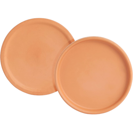 Terracota Plant Saucers, Round Pot Drip Trays - Set of 2 - XL