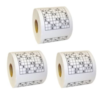 Home Decor Novelty Sudoku Puzzle Game Toilet Paper Roll Set of 3