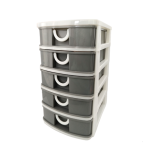 Small "Mini" Desk Top Organizer Storage Drawers 14.5 x 16.5 x 26 cm - Grey, White