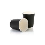 Double Wall Disposable Coffee Cup - 500ml - Black - 50 Pack