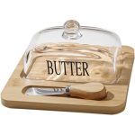 Glass Butter Dish With Knife