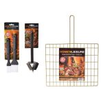 BBQ Basting Brushes 2 Piece + Grill Cleaner 37cm 3 In 1 + Braai Metal Flat With Handle 41x31cm