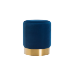 Round Velvet Ottoman - Grey