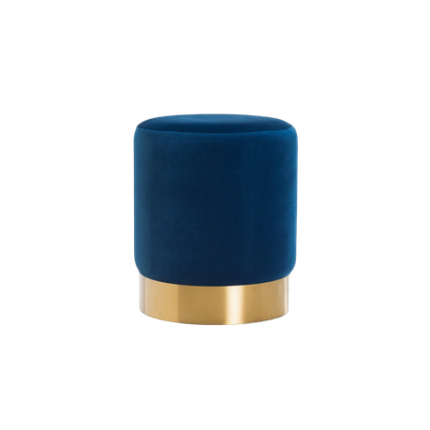 Round Velvet Ottoman - light Green