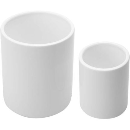 Glazed Ceramic Kitchen Crock Kitchen Utensil Holder - Set of 2