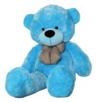 Soft Cuddly Teddy Bear With Big Bow Tie - Sky-Blue - 1000.0 cm