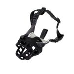 Dog Muzzle - Soft Silicone Muzzle Basket - Mouthguard - Black - S
