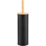 Black Toilet Brush with Bambo Holder
