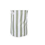 Striped Knock Down Laundry Basket - Green/White