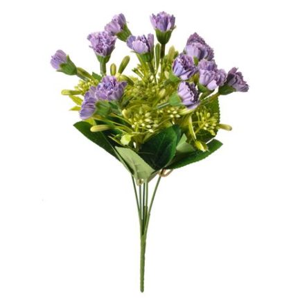 Artificial Purple Carnation Mini Flower 30cm - Set of 3