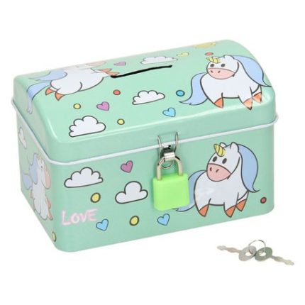 Cute Cartoon Unicorn Coin Bank for Kids with Lock