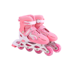 Pair Of Kids Medium Inline Skates With Adjustable Shoelaces And Brakes