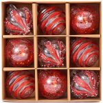 9 Pieces Creative Design Exquisite Christmas Bauble - Red