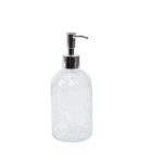 Glass Floral Soap Dispenser - Set of 2 - Cler