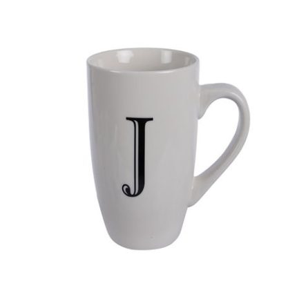 Mug Daily Tall Letter J,400ml (4 Pack)