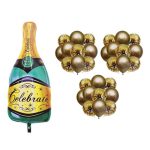 31 Pieces Green Champagne & Gold Balloons Kit