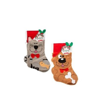 Christmas Stocking set of 2 Pet Dog 44cm - 12 Pack