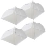 Food Cover Mesh Foldable - 4 Set - White