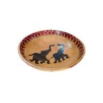 African Wooden Fruit Bowl with Elephants