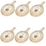 6x Pizza Board - Serving Plate - Cutting Board - Premium Meranti Wood - 28 cm