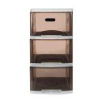 Small 3 Drawer Slimline Storage Unit Clear
