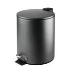 Flat Lid Waste Bin Dustbin With Soft Close Foot Pedal Bin - Black