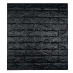 Pack of 10 3D Brick Foam Self Adhesive Wallpaper - Black